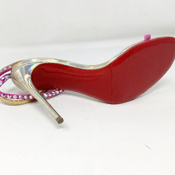 *ON SALE* Christian Louboutin #52722 Rosalie Strass Heels Size 37 - Picture 7 of 8